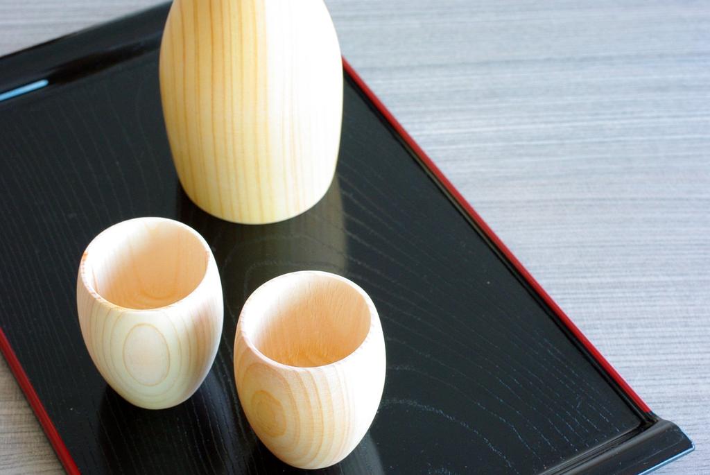Yamako Iki Round Sake Cup Set of 3, Made in Japan, 888931, Natural
