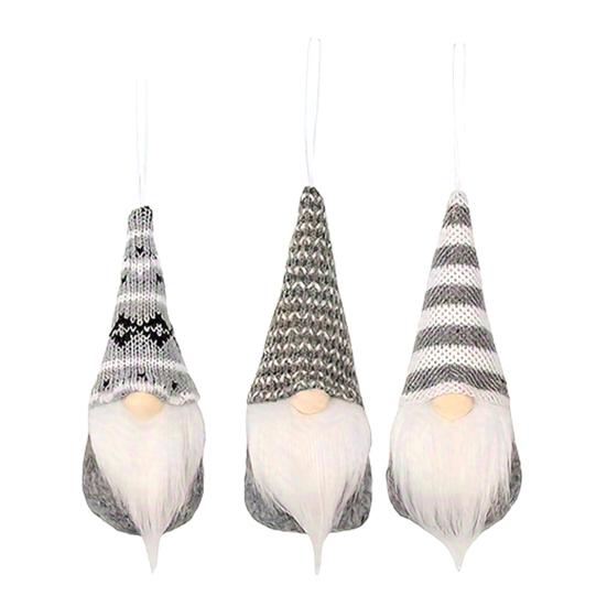 3Pcs Faceless Doll Pendant Christmas Gnome Ornament with Lanyard Long Beard Hat Doll Knitted Decoration