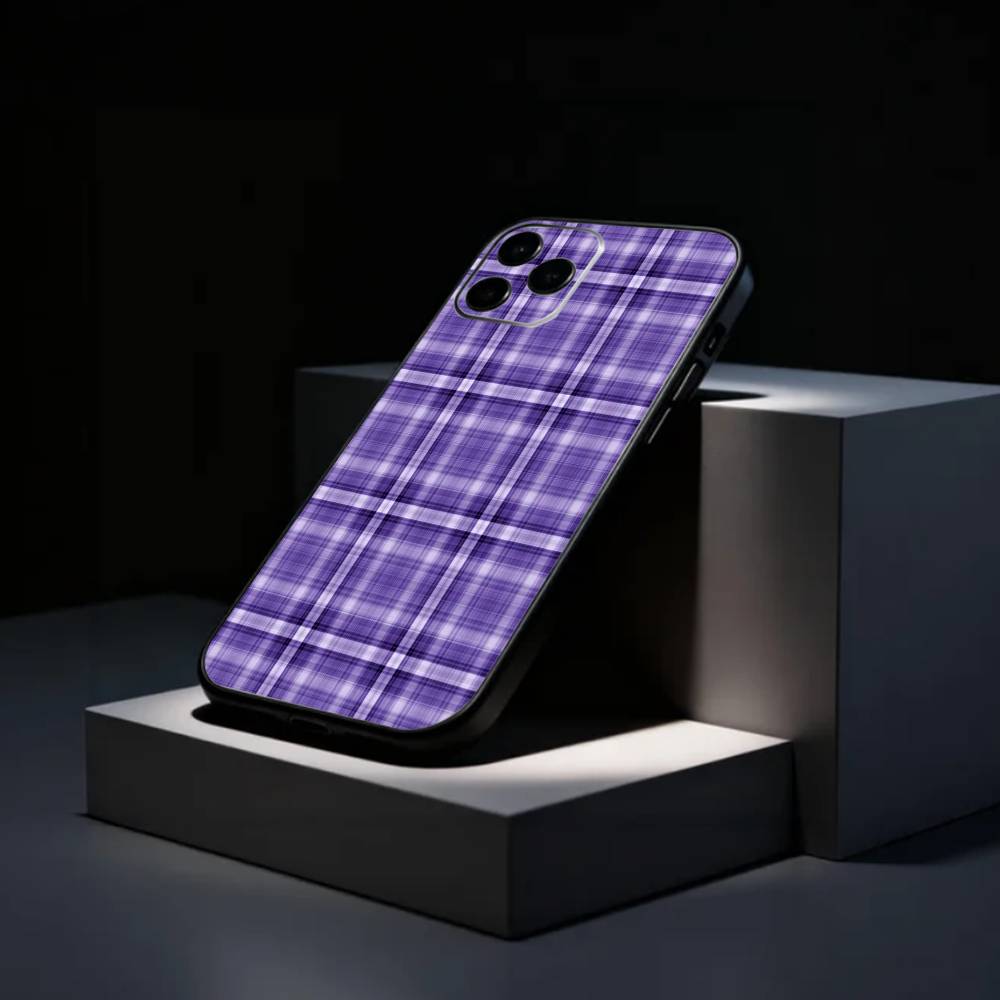 Coole P-Lila P-Kariertes Muster Handyhülle Silikon Weich Für IPhone 17 16 15 14 13 12 11 X XR Plus Pro Max Plus