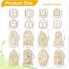 64 Stück Verzaubernde Feentüren DIY-Set Mehrere Muster Holz Feengarten Tür-Set Für DIY-Basteln
