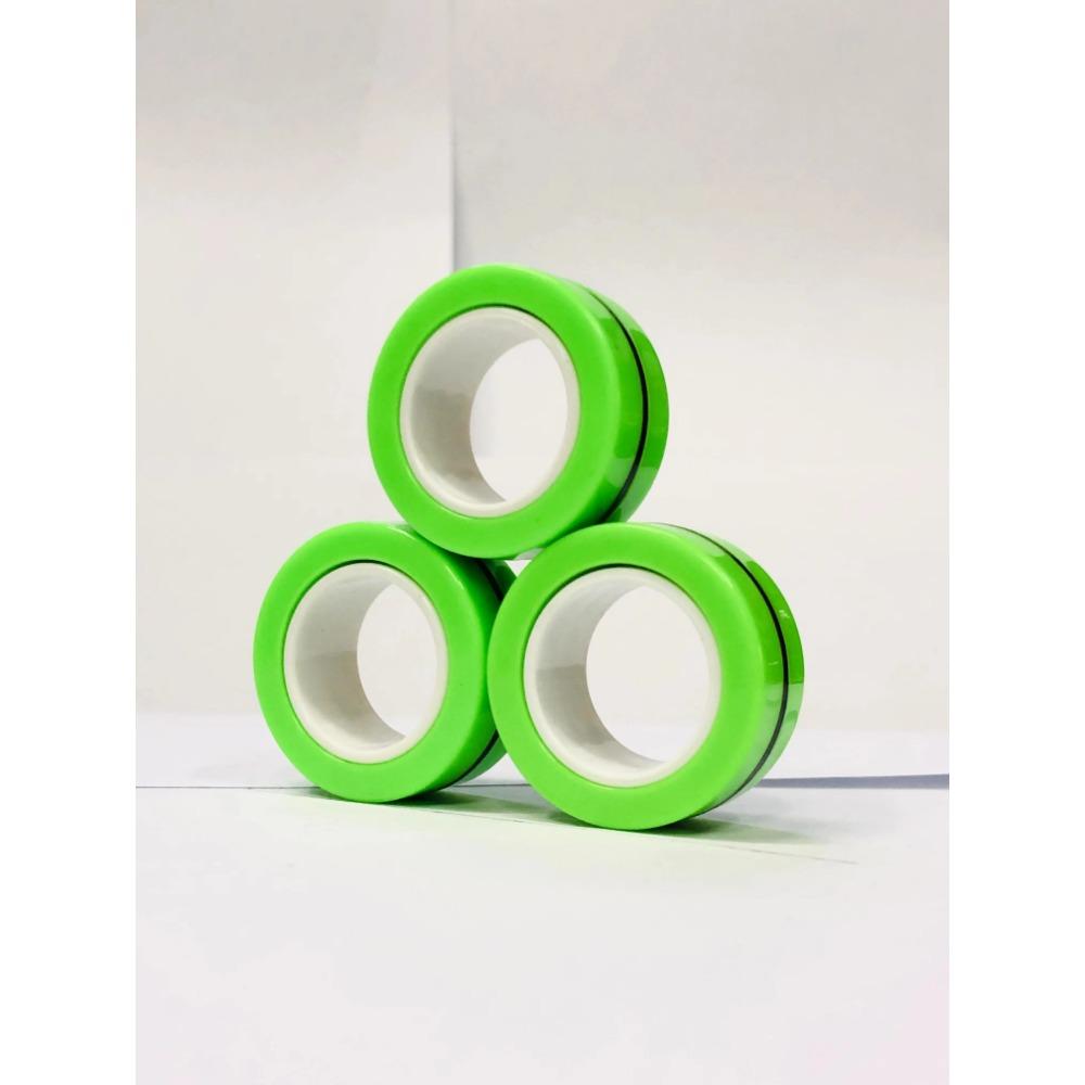 3pcs Finger Magnetic Rings Colorful Fidget Toy Set Adult Magnets Spinner Rings for Relieve Stress Anxiety Relief Therapy