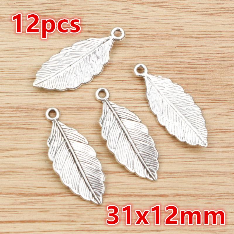 10-40pcs Alloy Metal Leaf Charms Pendant Crafts for Earrings Necklace Bracelet DIY Jewelry Making Accessories Findings