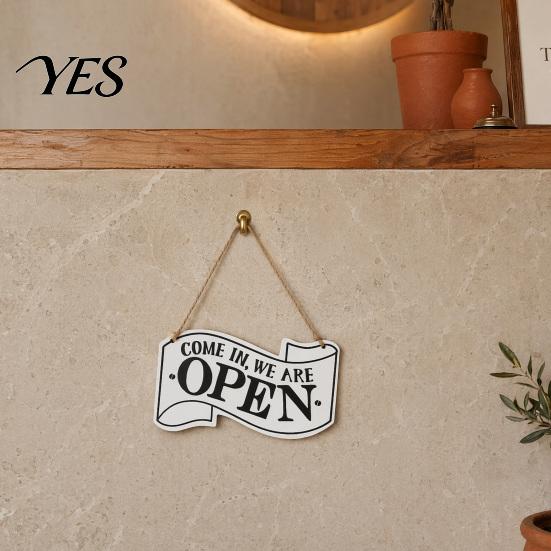 Open Closed Wood Sign Sign, with Lanyard, Retro Decorative Door Double-Sided Printed for Bars Cafes Wall Decor Old-fashioned