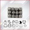 Set de ștanțare din oțel cu model animal, 12 buc, 3 mm Placat cromat Suprafață rezistentă la rugină Decorare portofel din piele Marcare model handmade