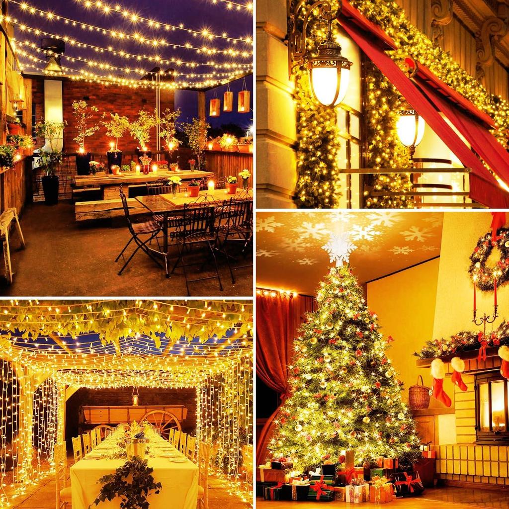Guirlande lumineuse LED d'extérieur 10 m, 20 m, 30 m, 50 m, 100 m, guirlande lumineuse de Noël étanche 24 V, 8 modes pour jardin, mariage, fête de Noël, décoration