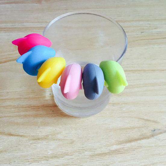 6Pcs Silicone Cute Shark Cocktail Party Wine Glass Cup Drinks Marker Label Tags