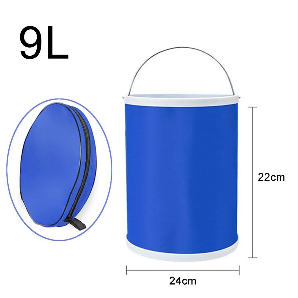 9L/11L/13L Collapsible Camping Fishing Bucket Waterproof Oxford Fabric Material Outdoor Vehicle Folding Bucket