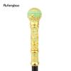 Golden Light Green Luxury Round Handle Fashion Stick for Party Decorative Walking Cane Elegant Crosier Knob Walking Stick 93cm