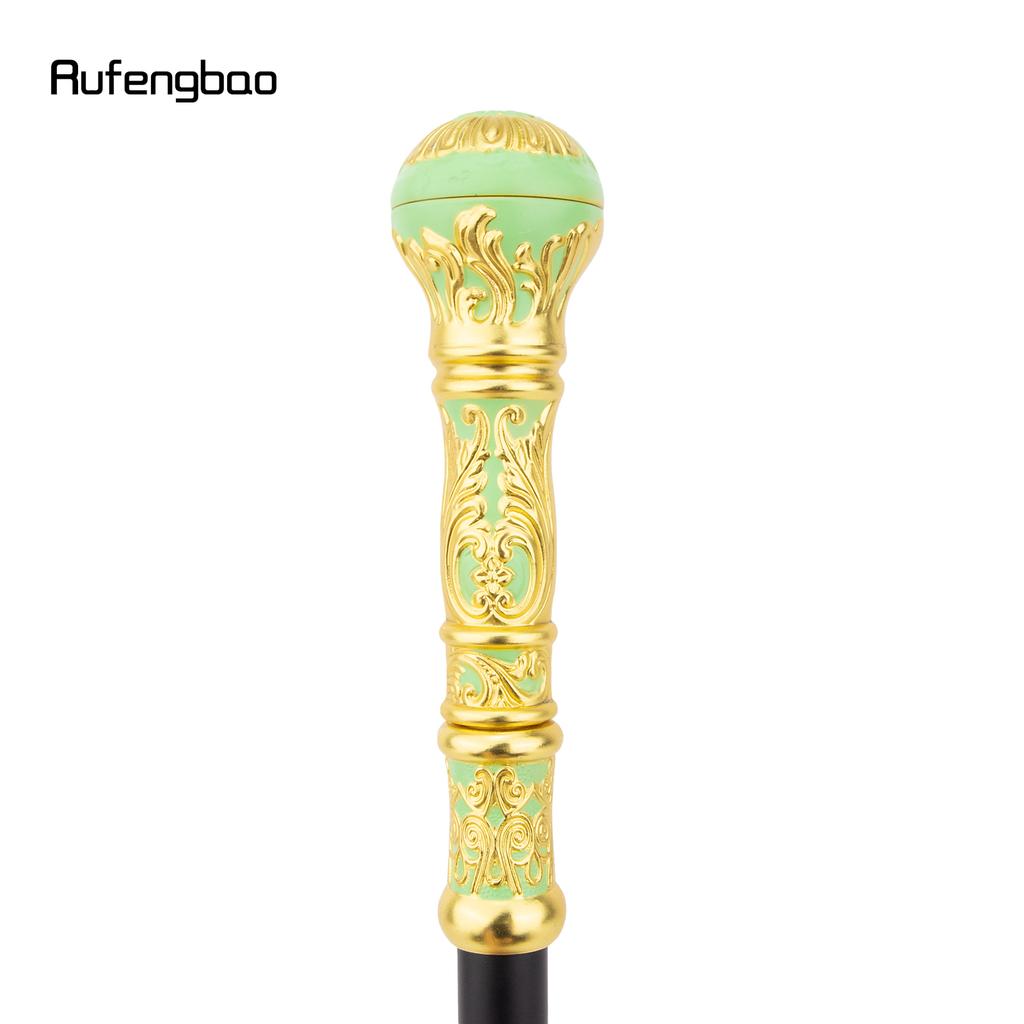 Golden Light Green Luxury Round Handle Fashion Stick for Party Decorative Walking Cane Elegant Crosier Knob Walking Stick 93cm