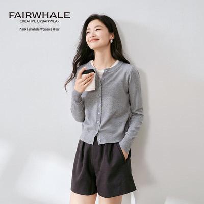 Mark Fairwhale Damen Einfarbig Locker Geschnittener Rundhals Strickpullover