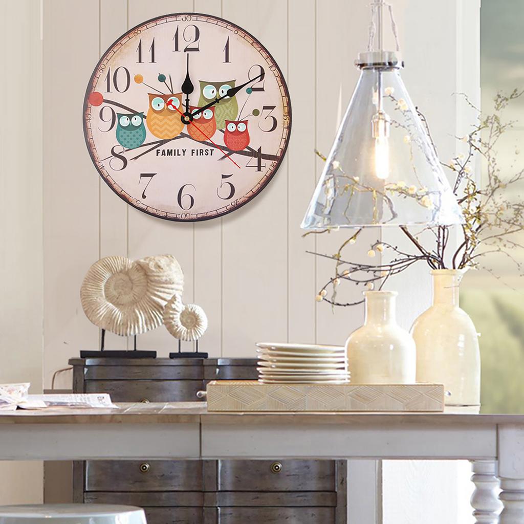 12 Zegar Dekoracyjny do Domu Kolorowy Styl Retro Cichy Kwarcowy Zegar Ścienny