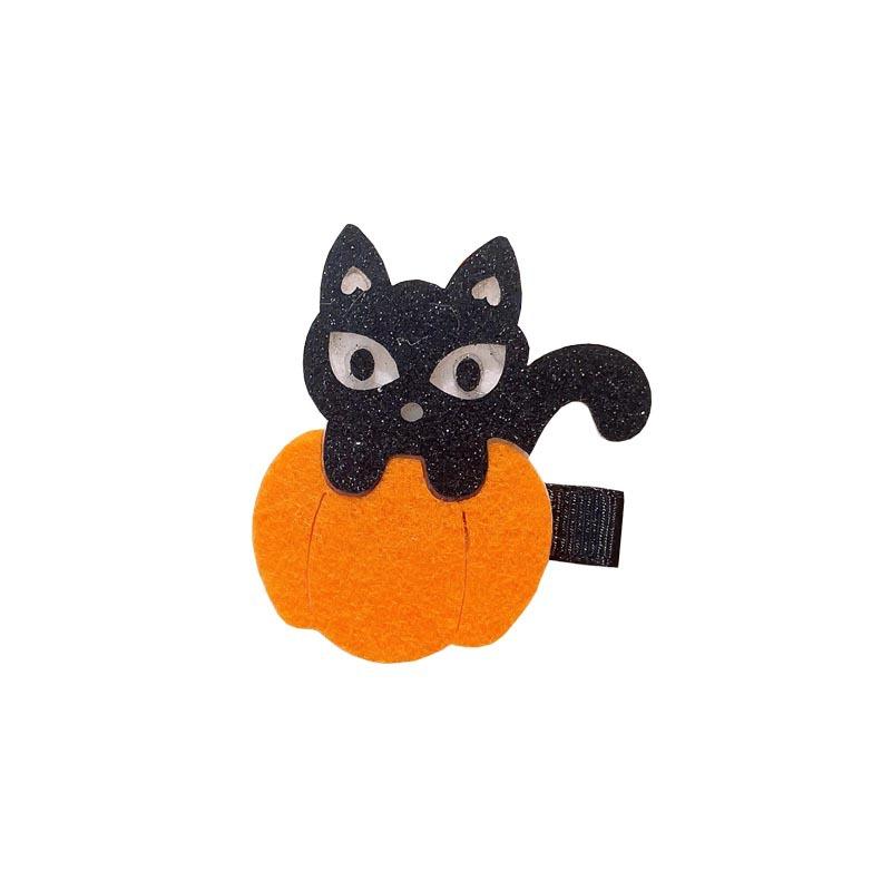 Halloween Children's Hair Accessories, Pumpkin Ghost, Funny Handmade Hair Clips, Black Bat Bow, Girl Party Hair Clips