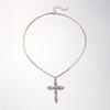 European and American Jewelry, Simple Ins Cross Pendant Necklace, Personalized Niche Design Sense, Diamond-encrusted Collarbone Chain for Women