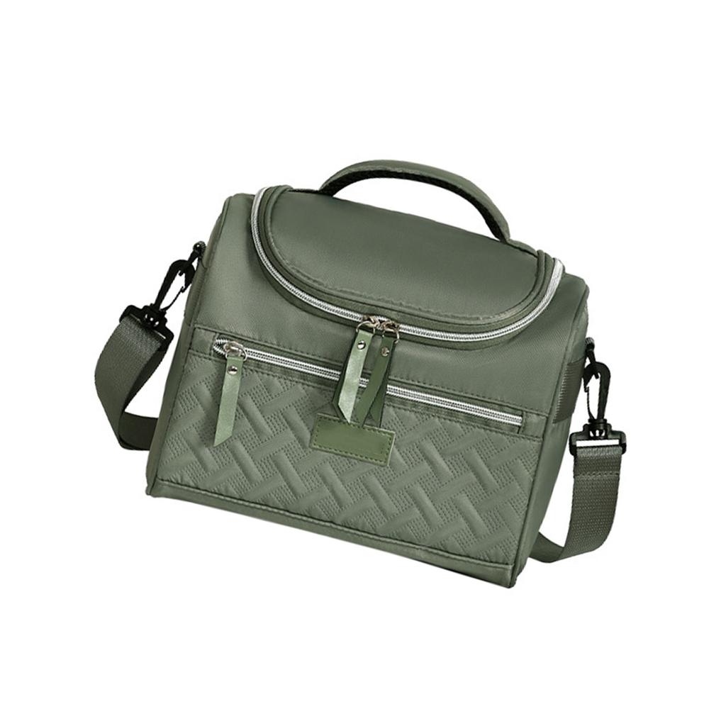 Portable Insulated Lunch Bag for Travel Spacious Food and Beverages Storage Container Bentos Pouch with Shoulder Strap