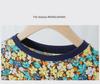 Summer Korean Floral Short-Sleeve Dresses for Girls: Middle To Large Sizes