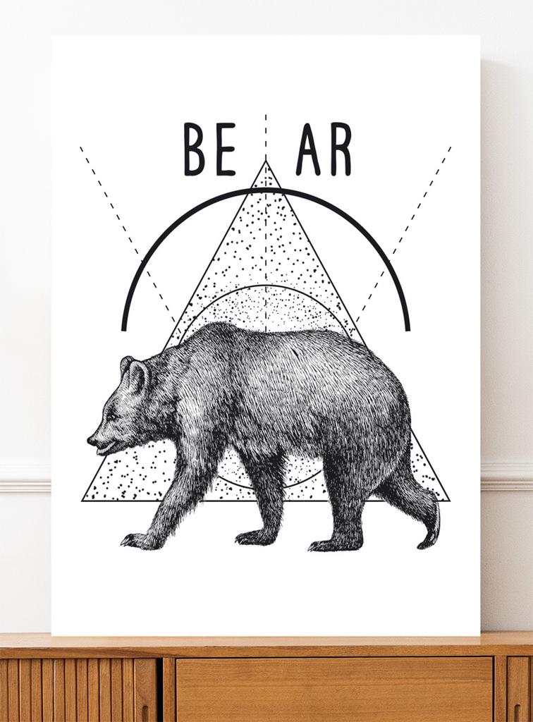 Poster Bear Geometry Dotwork
