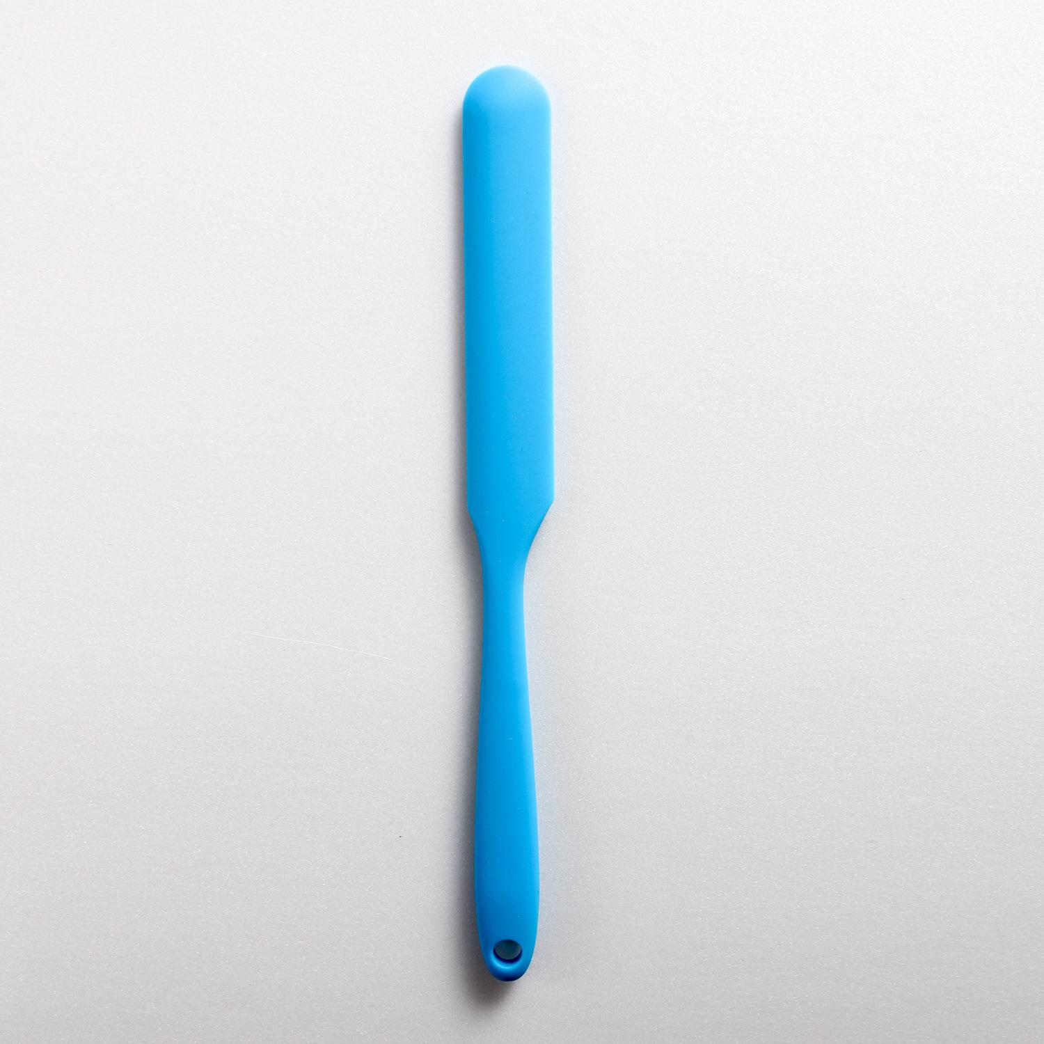 

Маленький цельный силиконовый маленький длинный скребок, инструменты для выпечки, скребок для масла, нож для смешивания шоколадного сливочного крема, лопаточка для торта синий