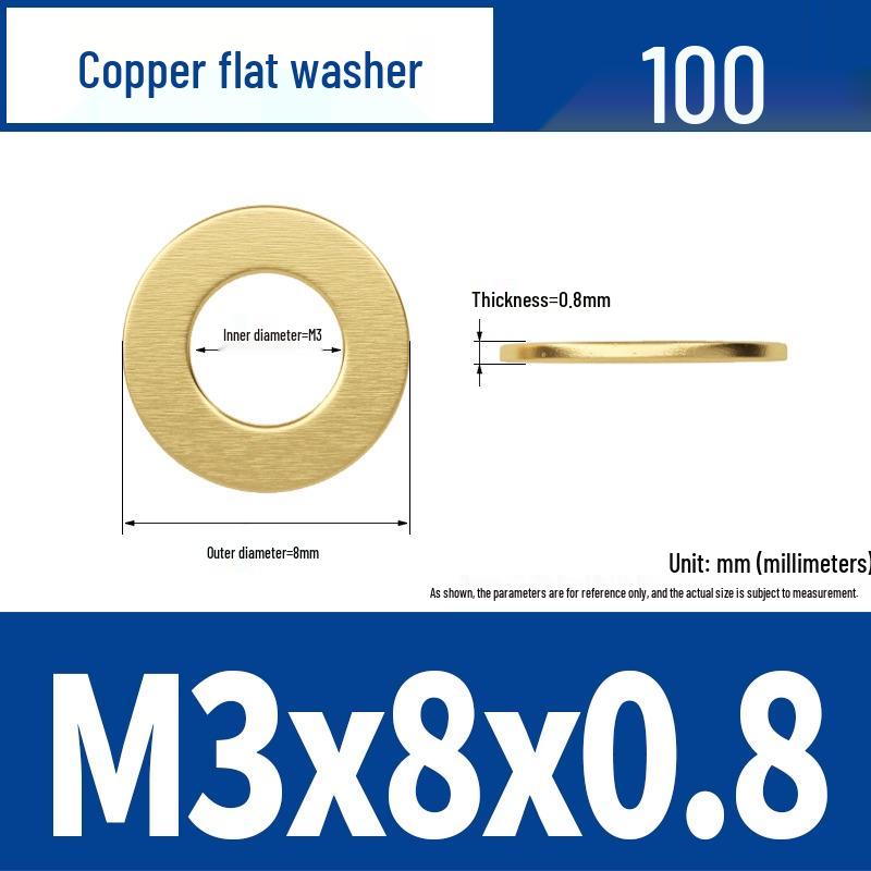 Ultra-Thin Brass Flat Washer Round Shim (Sizes M2-M20)