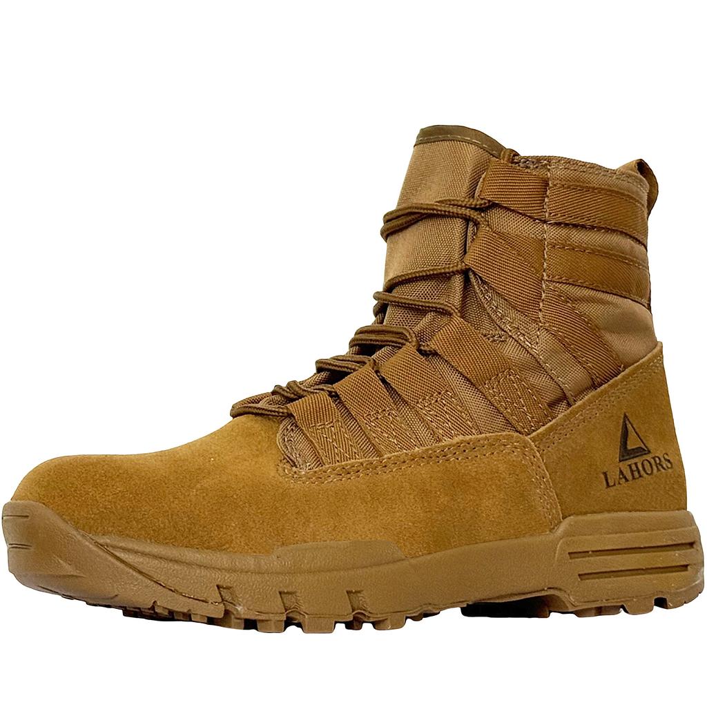 LAHORS® Lightweight Suede Leather Tactical Combat Boot Men Outdoor Hiking Desert Army Shoes Breathable Male Ankle Boots Man made
