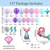 DecorVerve 137 Pieces Mermaid Balloon Garland Arch Kit Princess Birthday Party Decoration Indoor and Outdoor Balloon Decoration