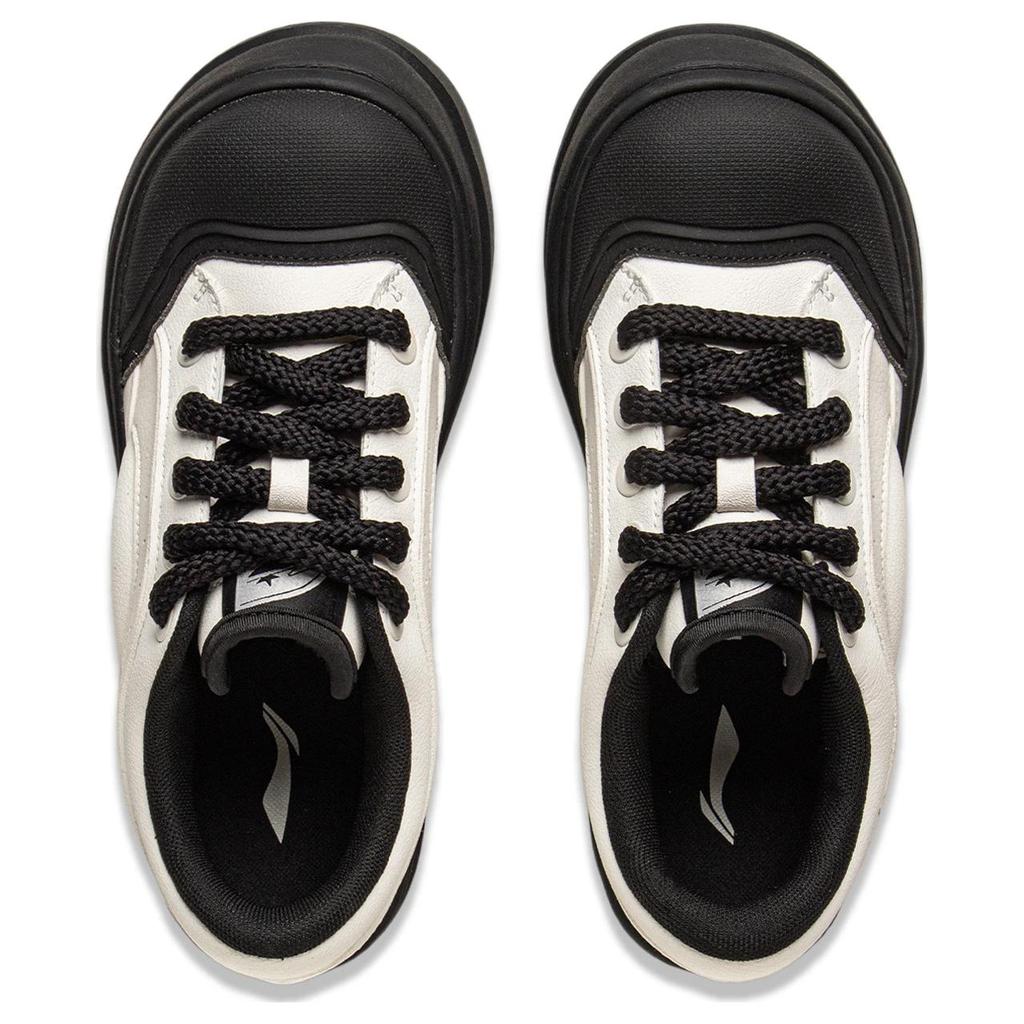 Li Ning Honey Thick Sole Platform Sneakers Classic Comfortable Trendy Non-Slip Wear-Resistant Low-Top Women Sneakers White Black AGCV096-2