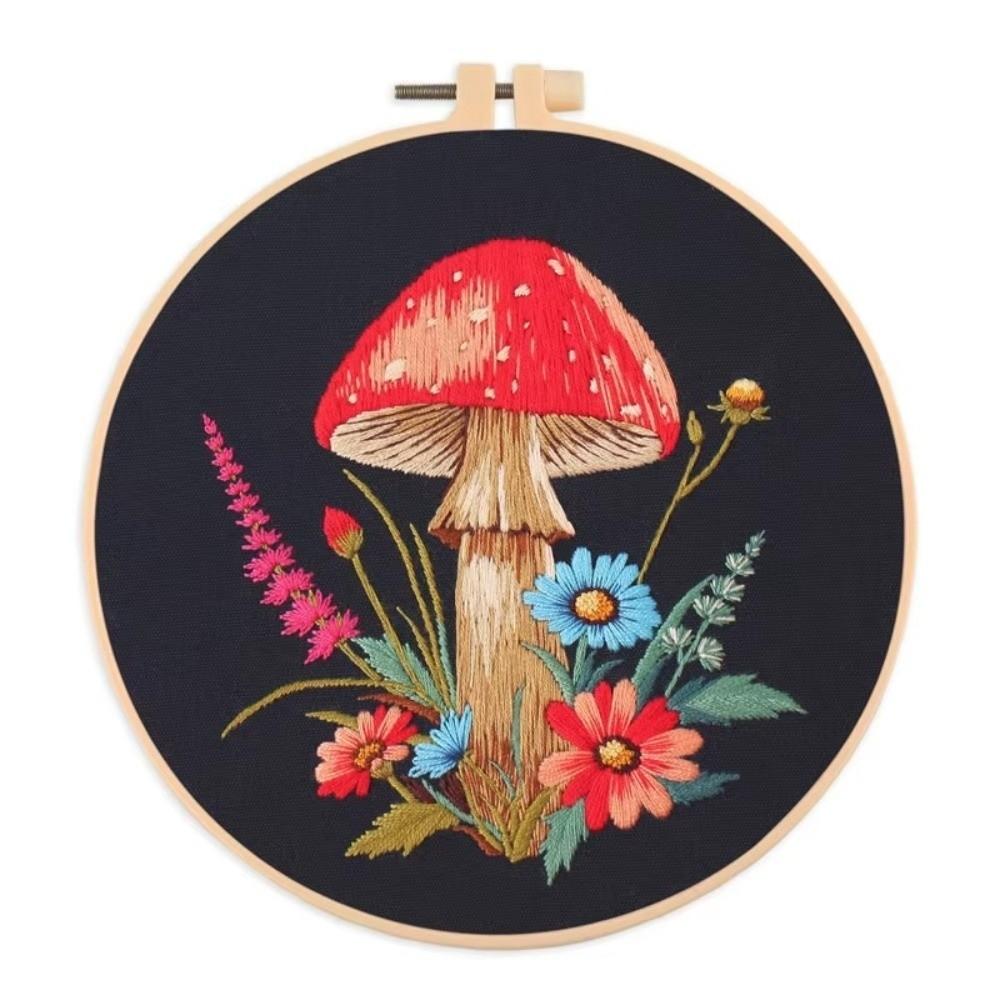 Black Cloth Pattern Embroidery Stitch Practice Kit Handmade DIY Crafts DIY Needlework Kit Embroidery Artcraft Punch Needle Kit