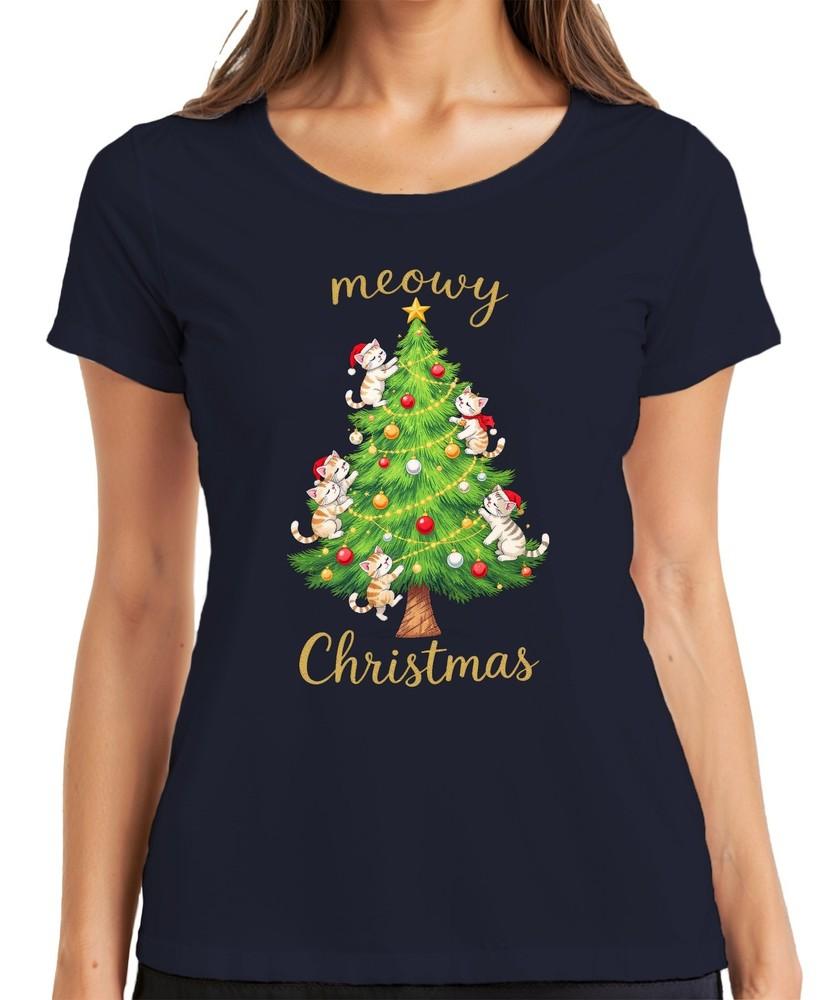 Meowy Christmas Cats Christmas Tree Cute Cat Lovers Unisexs T Shirt S