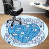 1pc Monster Party Office Round Area Rug, Indoor Mat Suitable ForOffice, Under Office Chairs Bedroom Living Room Home Decor, Room Decot047