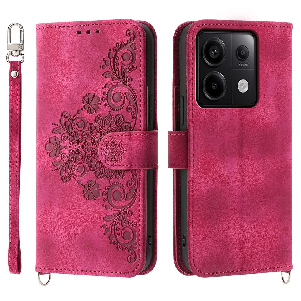 For Xiaomi Redmi Note 13 Pro 5G/Poco X6 5G Case Multi Card Slots PU Leather Cover Flower Pattern