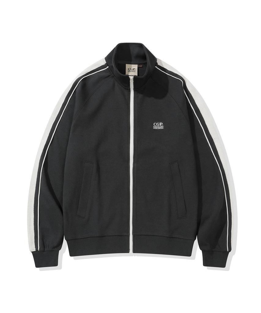 Veste zippée à logo carré CGP - Charbon