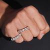 Elegant 4mm Round Moissanite Eternity Band in S925 Silver - Eye-Catching Commuter Style