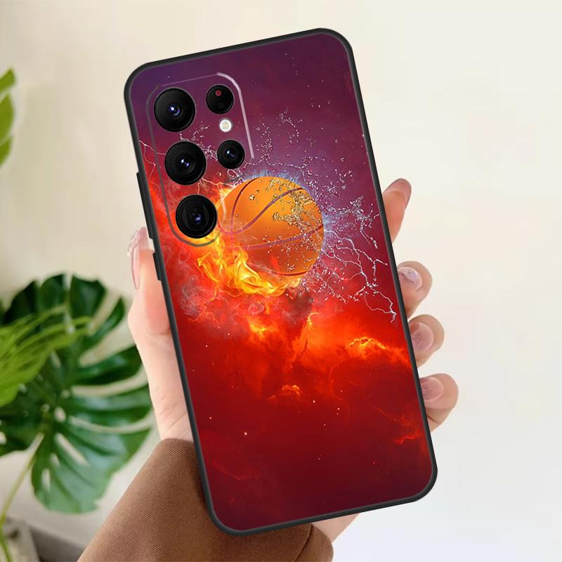 

Basketball On Fire Soft Case For Samsung Galaxy S25 S21 S22 S23 S24 Ultra S9 S10 Plus S20 FE S24 FE Phone Cover Galaxy S20 FE