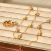 18K Gold Plated Stainless Steel Inlaid Zircon Necklace, High-end Bracelet, Ring, Light Luxury Titanium Steel Jewelry