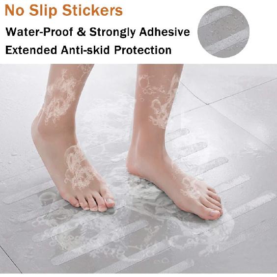 V-TOP 30 PCS Non Slip Shower Stickers, Safety Shower Non Slip Adhesive Strips Treads for Bathroom Floor Tub Stairs Ladders Pools Boats, Bathtub