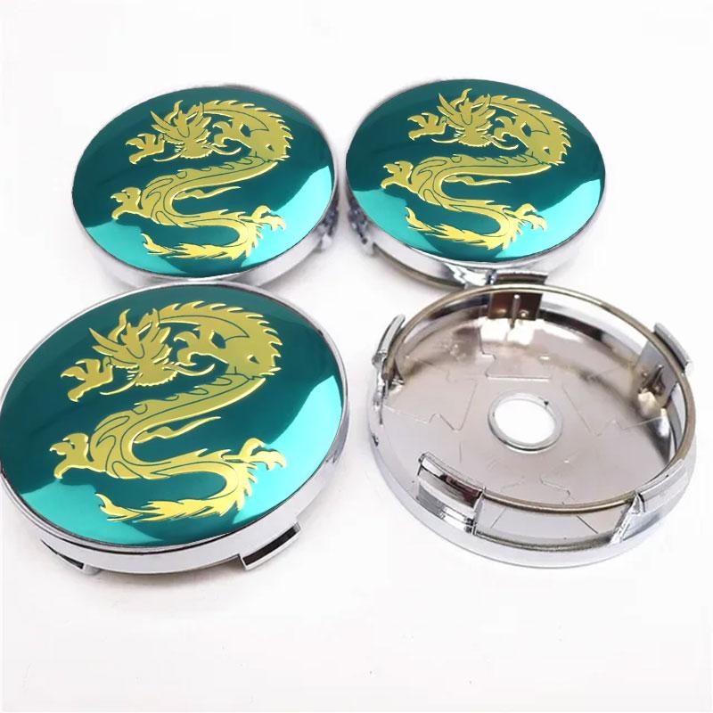 4 Stück Universelle 60mm Drachenemblem Auto Radnabenkappen Radkappen Abzeichen Für Mercedes Benz BMW Lexus Mazda Tesla Ford Chevrolet