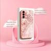 Exquisite Pink lace pattern phone case s26 ultra case quad lock glass for Samsung Galaxy S26 S25 S24 S23 S22 FE,Ultra,Plus