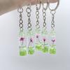 5 Pcs Creative Luminous Wishing Bottle Keychain Immortal Flower Bottle Pendant Couple Family Keychain Pendant