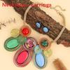 Geometric Exaggerated Crystal Jewelry Set With Alloy Necklace Earrings For Style Youth