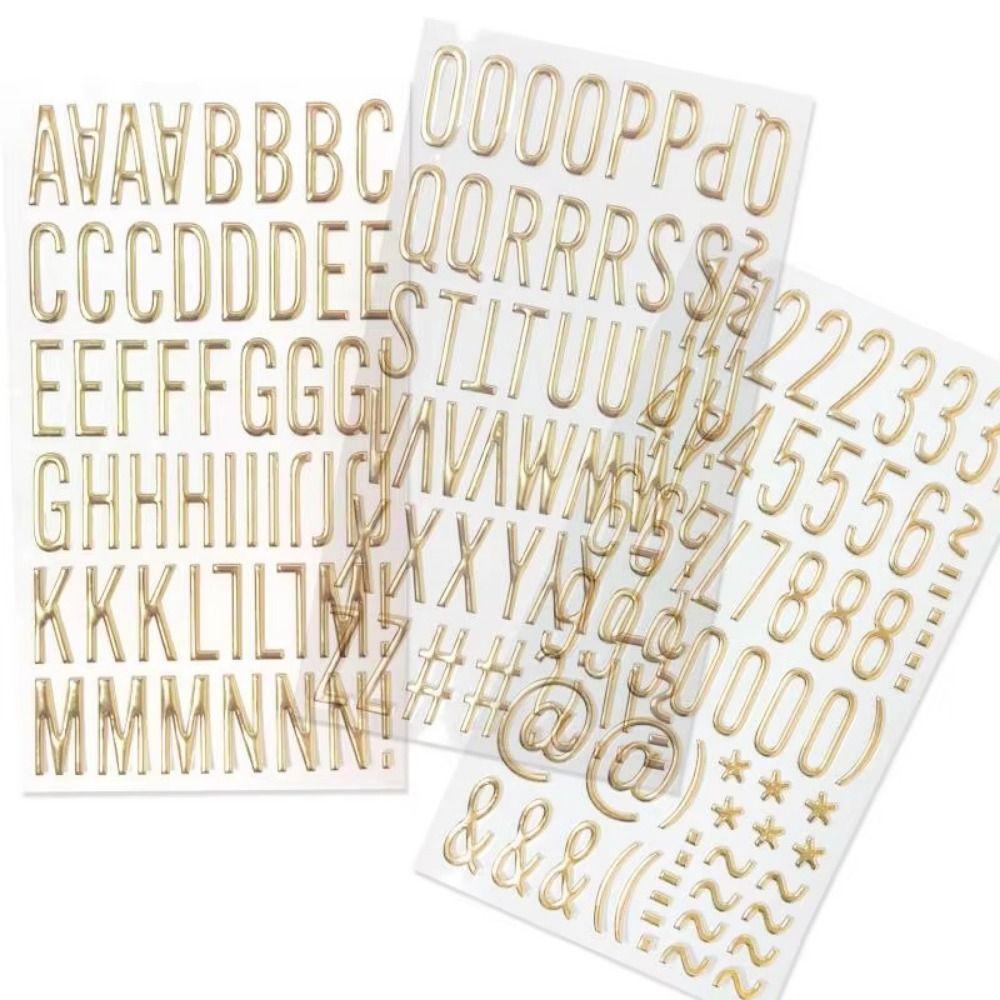 3Sheets Self Adhesive 3D Letter Alphabet Stickers 3D Puffy Number Decals  Greeting Cards