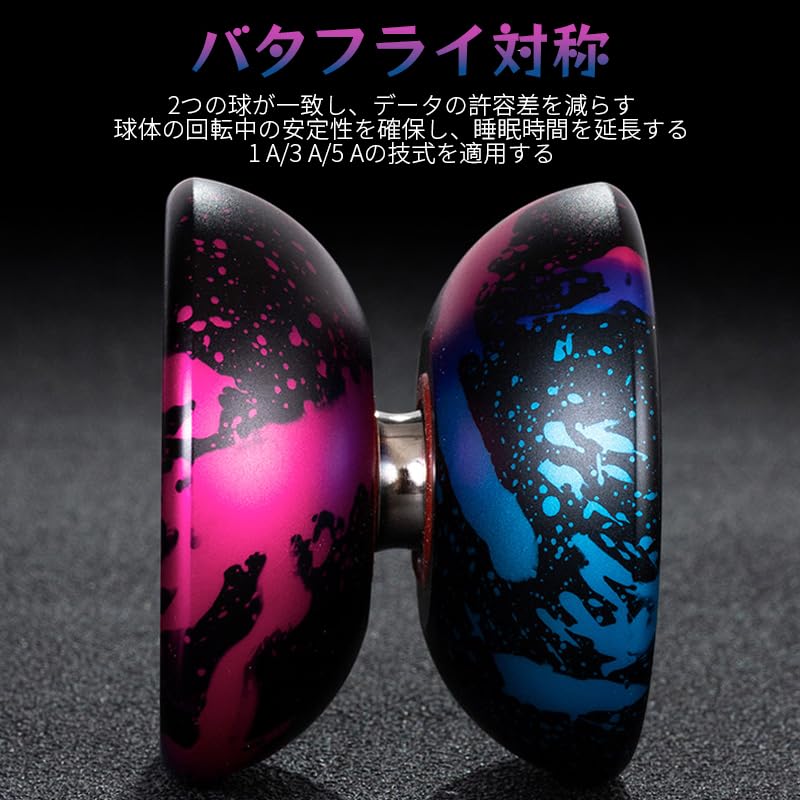 AAGWW Trick for Suitable for Ball Aluminum Alloy and Blue Flying 1 Yo-Yo Competitions, Beginners, High-Precision Bearings, Professional-Level (Design