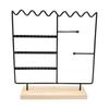 Wood Base Jewelry Display Stand with Detachable Funtion Earring Organizer for Tabletop Storage Home Shop Decoration