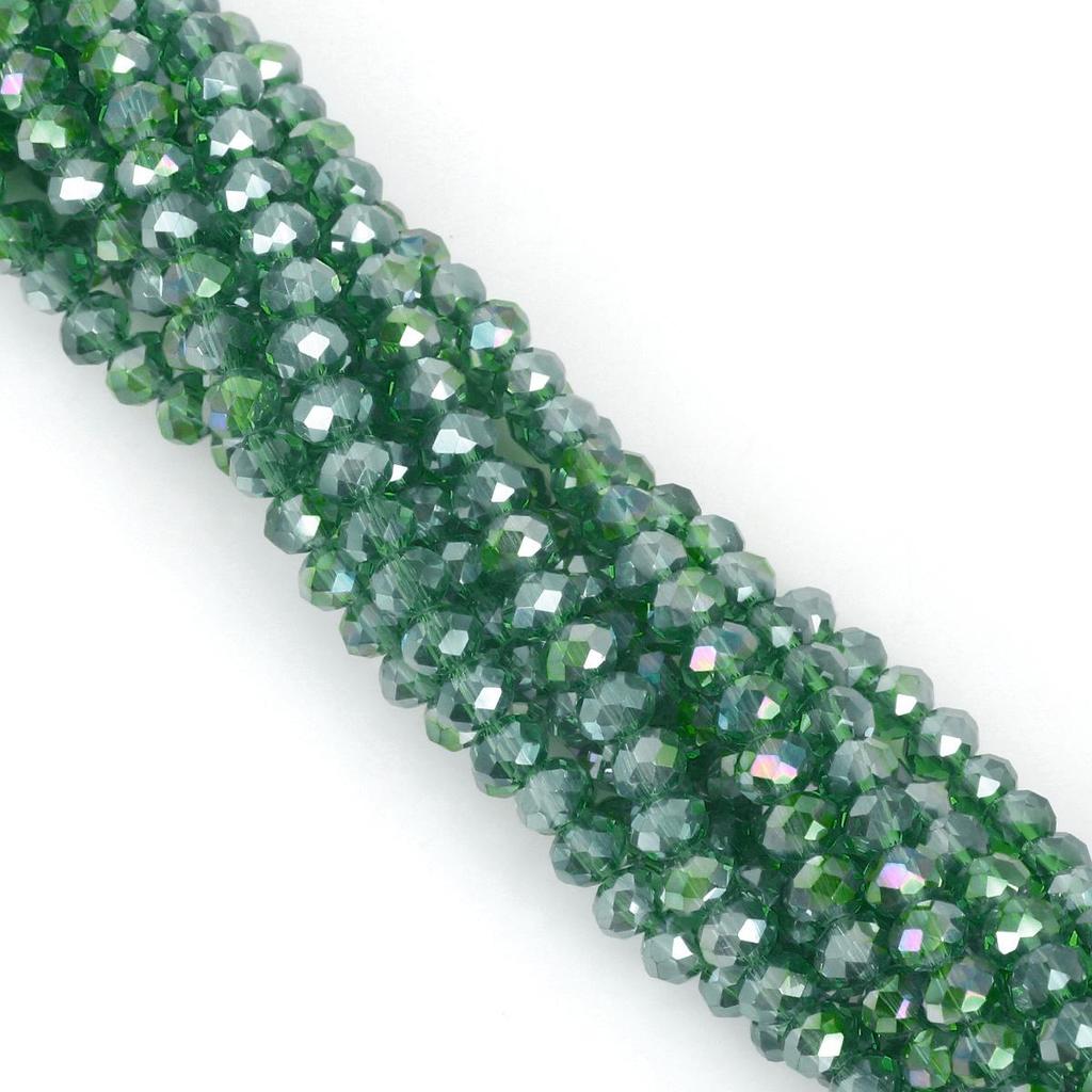 4mm Iridescent Glass Crystal Wheel Beads - Faceted Loose Abacus Beads for DIY Projects