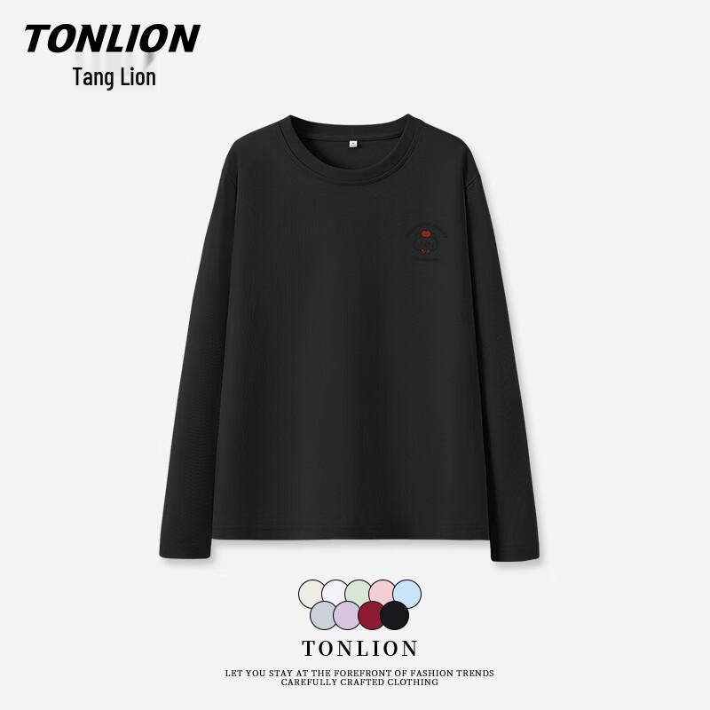 TonLion Women s Loose Fit Pure Cotton Long Sleeve T-Shirt M