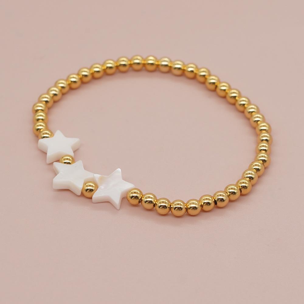 

Hot-selling fashion simple personalized shell peach heart shell cross CCB bead set bracelet girl