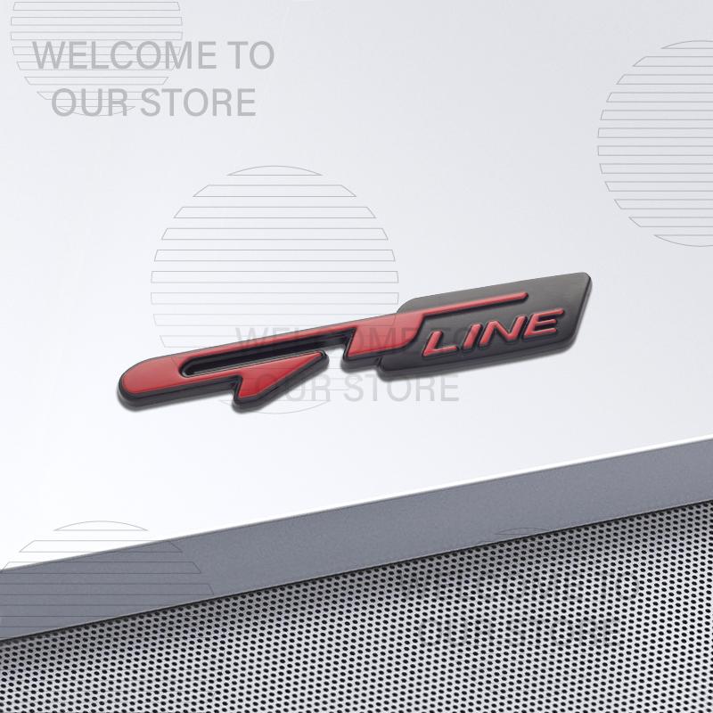 Car Decor Metal GT Line Lettering Front Grille Emblem 3D Sticker For Kia Kona Stonic Sorento Optima K5 Morning Rear Trunk Decals