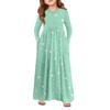 Girls' Maxi Dress - Long Sleeve Pocket Dress