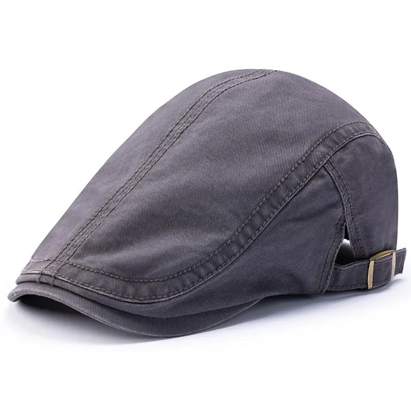 

2025 Spring Pure Cotton Beret Dad Casual Newsboy Hat Big Head Man Oversize Flat Peak Painter Cap Summer Beret Male 63cm Ivy Caps M 56-58cm серый