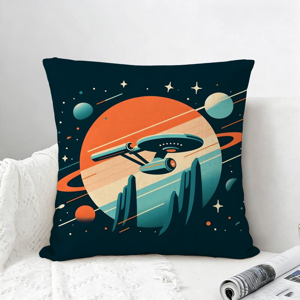 Franchise Star Trek Cushion Cover Natural Linen Pillowcase Set AllinOne Decor for Sofa Bedroom Chair