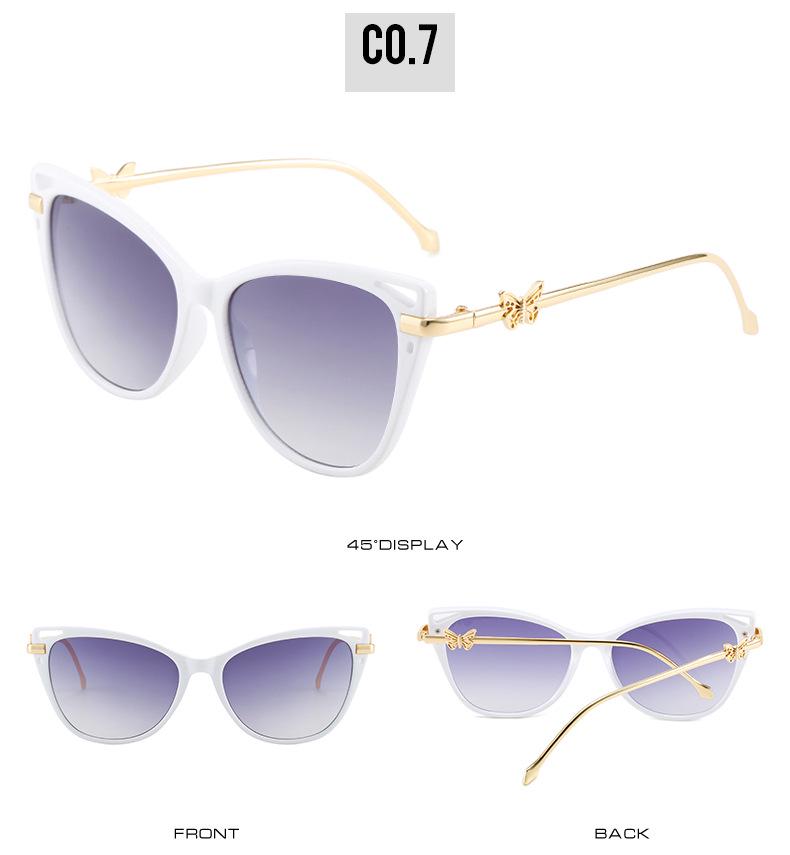 Óculos de Sol Femininos Cat Eye Borboleta Primavera 2022 - Armação de Metal Tendência, Estilo INS