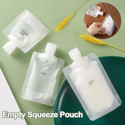 1-10pcs Travel Portable Size Refillable Empty Squeeze Pouch Stand Up Spout Pouch Refillable Face Cream Squeezable Bags Leakproof